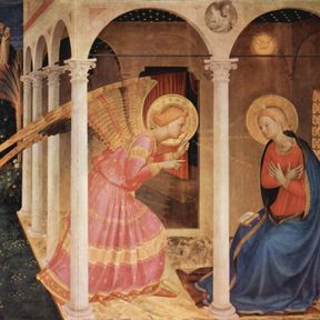 Peinture annonce de la naissance du Christ